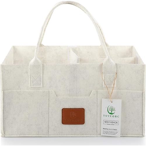 Baby Diaper Caddy - Enlarge Nursery Storage Bin and Car Organizer for Diapers and Wipes - Storage Basket for Newborn Essentials, Gift for Baby Shower and Registry Must