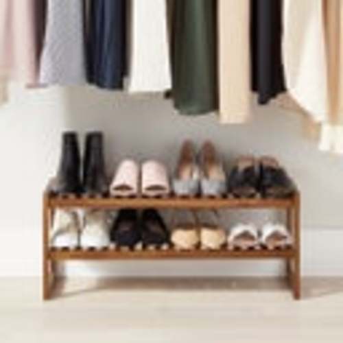 Rowan Acacia 2-Tier Shoe Shelf | The Container Store