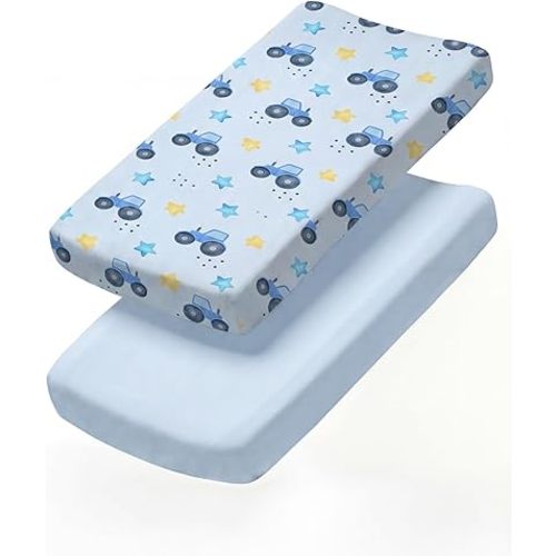 Changing Pad Cover - Pack of 2 Diaper Change Sheets - 32x16in, Night Farm