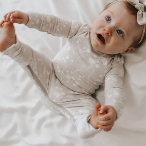 Magnolia Light Taupe Convertible Footie Pajamas | günamüna