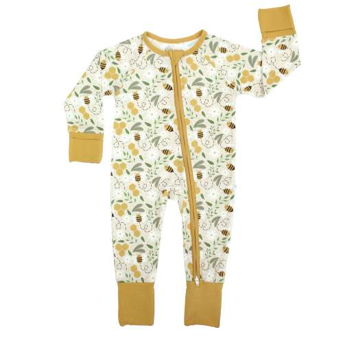 Happy Honey Bees Bamboo Convertible Baby Pajamas – Emerson and Friends