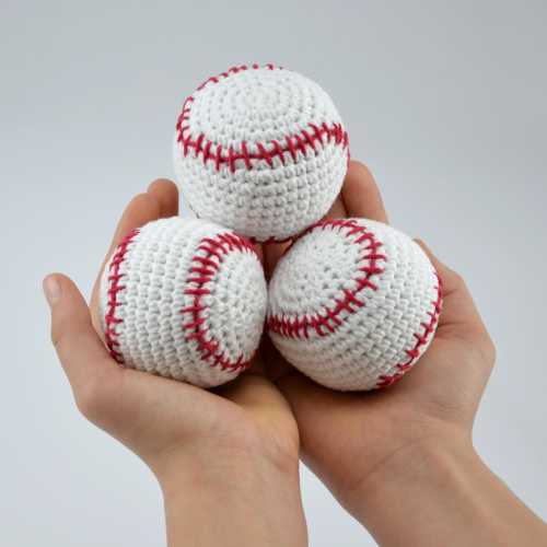 Crochet Baseball Ball Toy: Handmade Amigurumi Nursery Decor