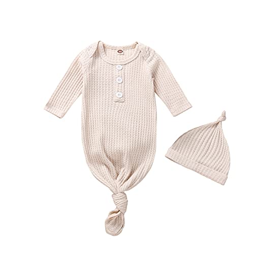 CIYCUIT Knotted Baby Gowns Newborn Coming Home from Hospital Outfit