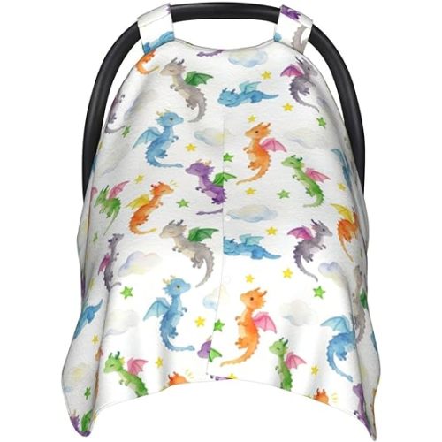 Dragon Baby Car Seat Canopy Cover Multi Use Shower Gift, Nursing Cover for Mom Nursing Covers, Dragon Baby Stuff Items