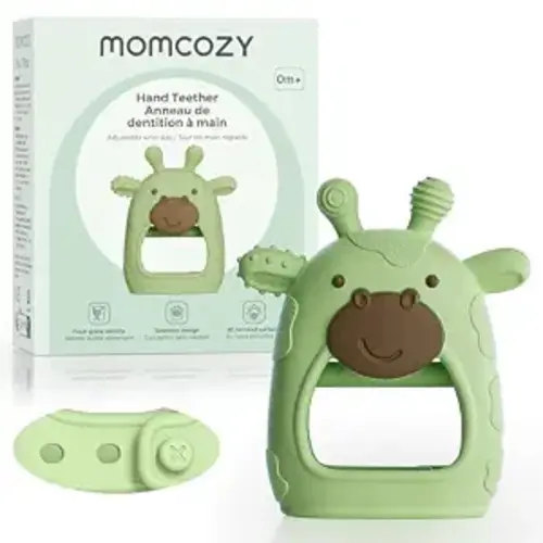 Momcozy Baby Teether Toys | Food Grade Silicone Teether Baby Toys | Green