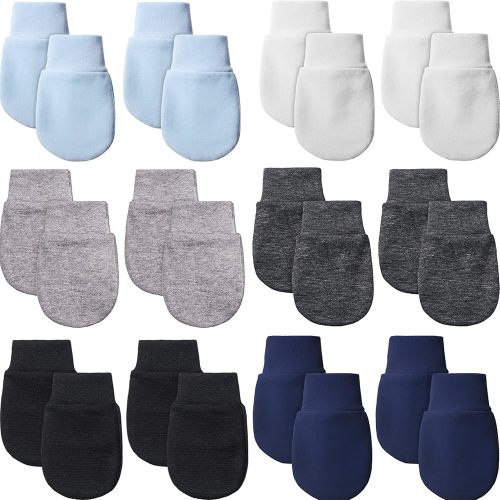 12 Pairs Newborn Baby Mittens Infant Toddler Gloves No Scratch Mittens Gloves for 0-6 Months Baby Boys Girls