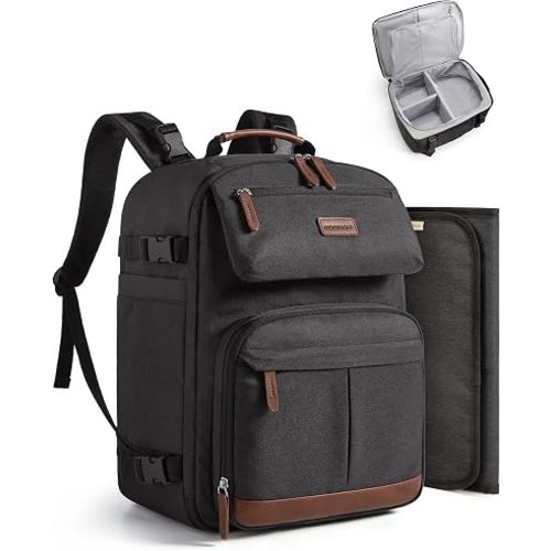 mommore Diaper Bag Backpack Multi-Pocket Travel Baby Bag with Changing Pad