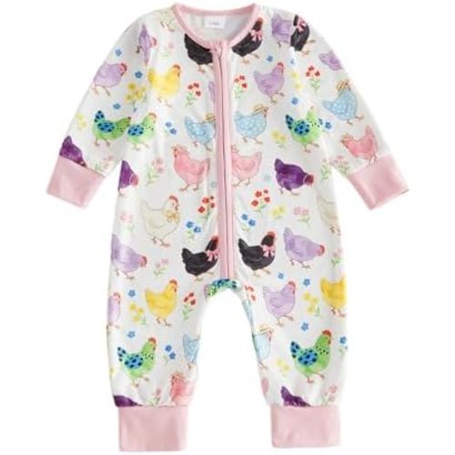 Western Baby Girl Clothes Horse Print Cow Romper Zipper Long Sleeve Jumpsuit Infant Cowgirl Outfit Summer Clothes