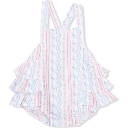 Ruffle Sunsuit, Tulip Stripe - Angel Dear | Maisonette