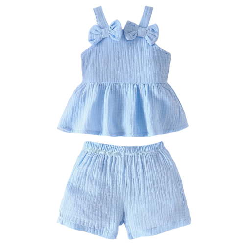3-6 Month Girl Pants Newborn Baby Girl Summer Clothes Infant Girl Outfits Sleeveless Ruffle Top and Bloomers Shorts Set 0 3 6 12 Month,Blue