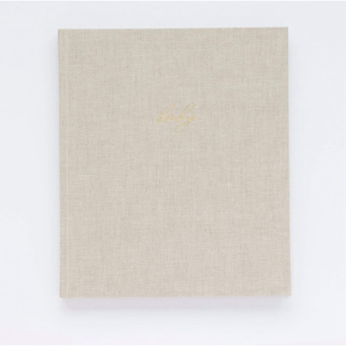 Linen Baby Book - Oat