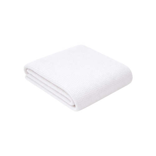 Organic Cotton Waffle Swaddle Blanket, Lucent White