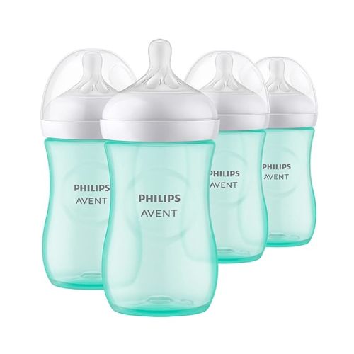 Philips AVENT Natural Response Baby Bottle with Natural Response Nipple, Teal, 9oz, 4pk