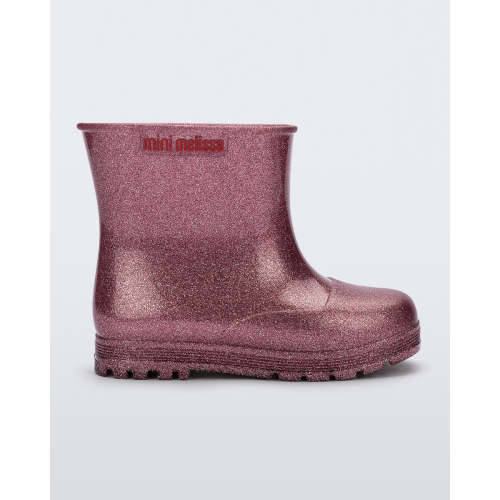 Welly Boot in Glitter Pink for Babies | Mini Melissa Shoes US