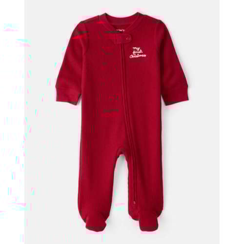 Baby My First Christmas Holiday Red Cotton Sleep & Play Pajamas - Red | Carter's