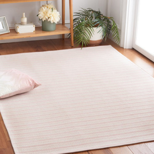 Martha Stewart Cotton Striped Rug in Pink/Ivory | Wayfair