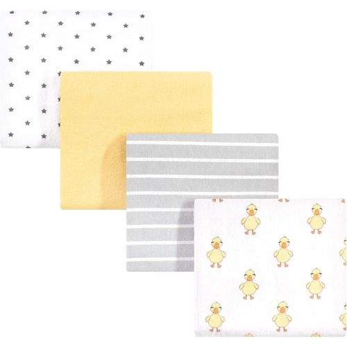 Hudson Baby Unisex Baby Cotton Flannel Receiving Blankets, Duck, One Size