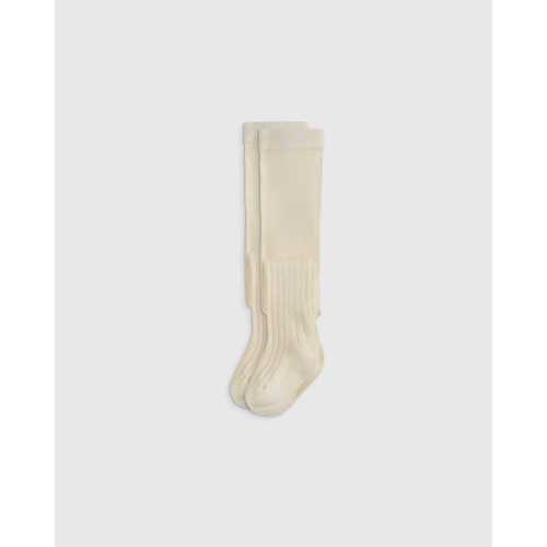 Organic Cotton Rib Tights (2-pack) - Baby in Ivory