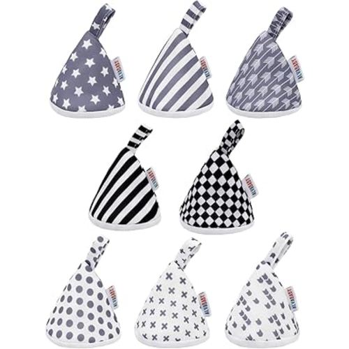 ALVABABY 8 Pcs Baby Boy Pee Covers, 3.5 * 4 In,Strong Water Absorption Pee Shield for Newborn Boy, 4-Layer Reusable Pee Cap, Diaper Changing Accessory for Baby Gift 8NG01