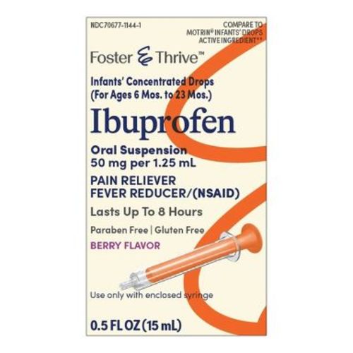 Foster and Thrive Infants Ibuprofen Oral Suspension Drops Berry Flavor, 0.5 oz