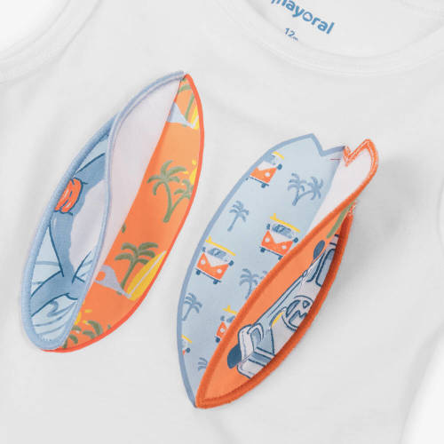 Mayoral - Boys White Surfboard Cotton Top | Childrensalon