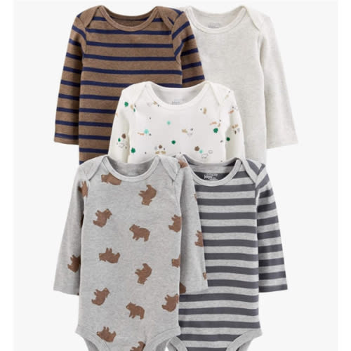 Simple Joys by Carter's Baby-Boys Long-Sleeve Bodysuit Pack of 5Bodysuit