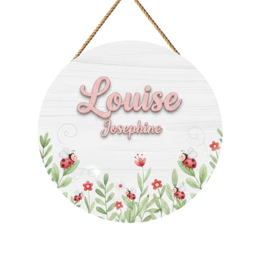 Personalized Ladybug Nursery Sign For Girl, Custom Baby Name Signs Room Decor, Insect Wooden Name Sign For Nursery Wall Decor, Newborn Gift, Baby Showers/Mothers Day Gifts for New Mom