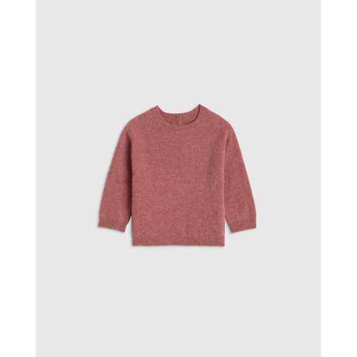Mongolian Cashmere Crewneck Sweater - Baby in Heather Shaded Rose Pink