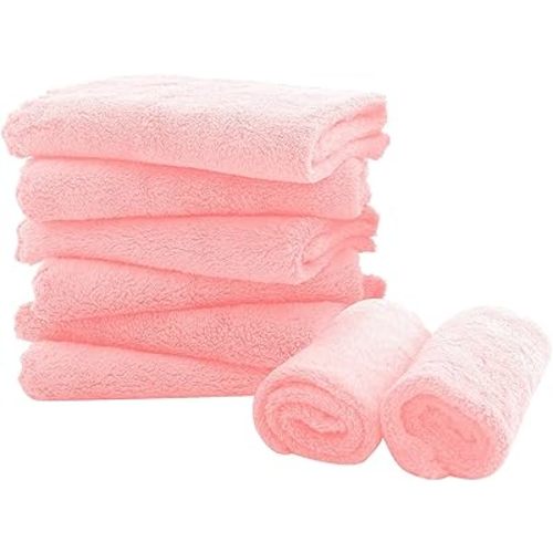 8 Pack Large Burp Cloths for Baby - 20" by 10" Ultra Absorbent Burping Cloth, Hand Washcloths, Newborn Towel - Milk Spit Up Rags - Burpy Cloths for Unisex, Boy, Girl - Burp Cloths Set(Pink)