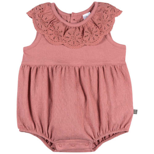 Baby Girls Dusty Rose Lace Ruffle Bubble Romper – Gerber Childrenswear