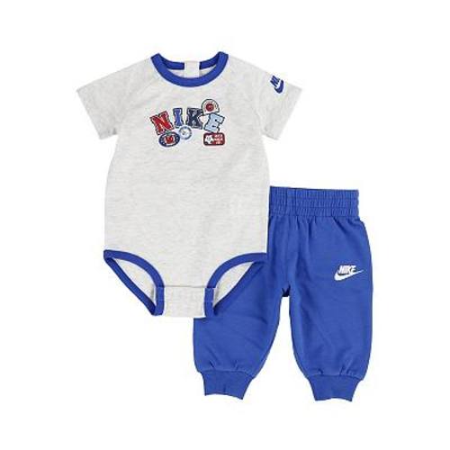 Baby Boys Nike Graphic Short Sleeve Bodysuit & Sweatpants 2-Piece Set