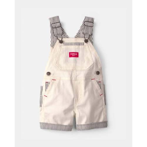 Baby Striped Shortall - Ivory/Navy Blue - OshKosh B'gosh | Carter's