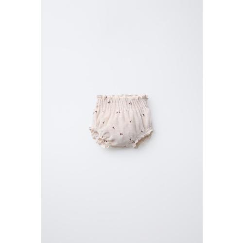 VELOUR FLORAL BOTTOMS - Light beige | ZARA United States