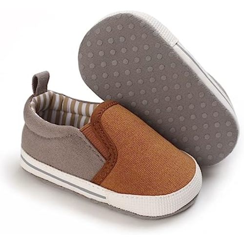 Clowora Unsex Baby Boys Girls Canvas First Walkers Shoes,Infant Non Slip Soft Sole Toddler Flat Lazy Loafers Sneaker