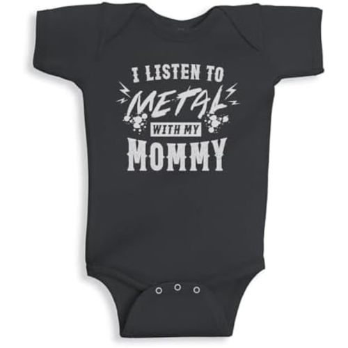 TATY Kids I Listen to Metal with My Mommy Baby Infant Bodysuit