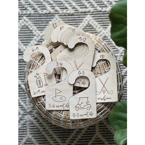 Golf Nursery Closet Dividers, Wooden Baby Closet Hangers, Golf Themed Nursery, Personalized Baby Shower Gift, Vintage Golf Nursery