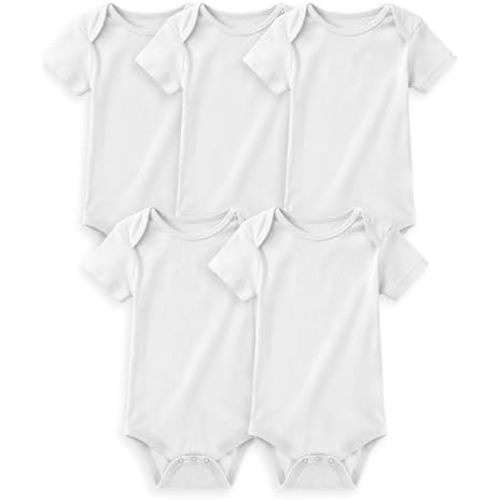 Yoofoss Baby Bodysuits 100% Organic Cotton Baby Short Sleeve Baby Boys Girls Clothes Soft Newborn Infant Romper,5 Pack