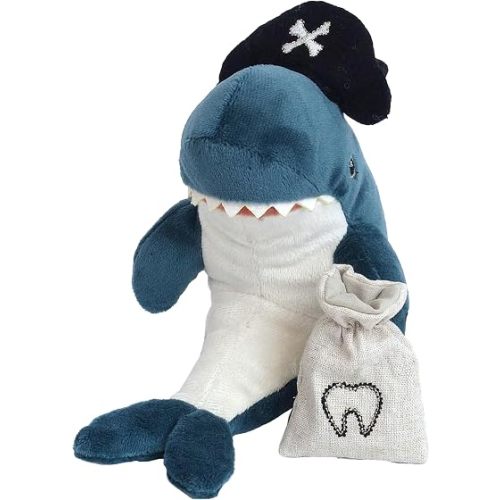 MON AMI Pirate Shark 7-Inch Stuffed Animal, Tooth Fairy Plush Toy Boys