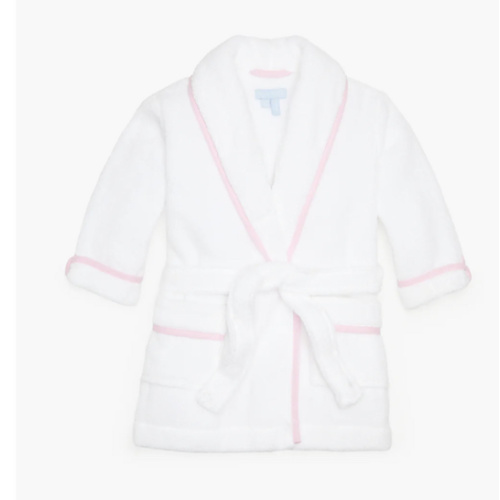 The Baby Hotel Robe - White/ Light Pink