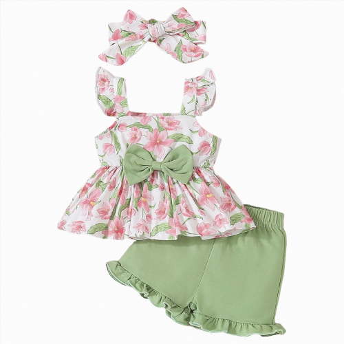 Leey-World Baby Bodysuit Baby-girls Short Sleeve Bodysuits One-piece Cotton Baby Onesies(Green,12-18 Months)