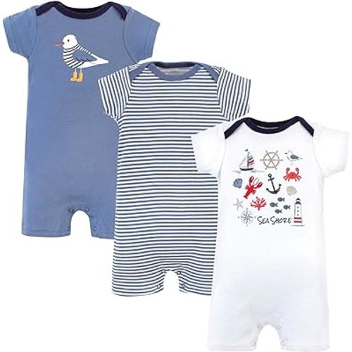 Hudson Baby Unisex Cotton Rompers