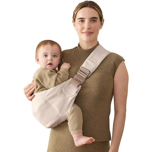 Ergobaby Upsie Hip Sling – Natural Beige Baby Carrier – Lightweight, Adjustable Sling for Toddlers – Breathable & Ergonomic Design