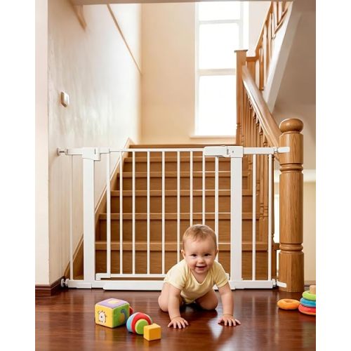 Miumoon 29.5"-40.6" Pressure Mounted Baby Gate for Stairs & Doorways