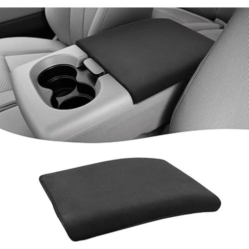 KBH Center Console Armrest Cover for Ford F150 2004-2010, Middle Console Lid Protector Interior Accessories, Polyester Fabric, Washable, Anti-Scratch, Black (Fits Jump Seat Only)