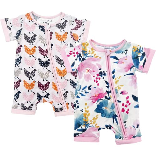 Bow Dream Baby Girl Romper 2 pack Bamboo Rayon Baby Clothes Baby Boy Short Sleeve Jumper One-Piece Rompers Summer