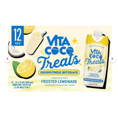 Vita Coco Treats Frosted Lemonade Coconutmilk Beverage, 12-Pack