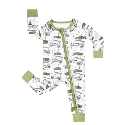 MOSSRIVER Bamboo Viscose Baby Long Sleeve Romper, Cute Pumpkin Prints Zipper Footless Jumpsuit, Toddler One-Piece Outfits