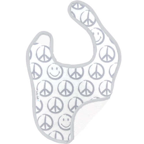 Feeding Bib - Grey Peace Sign