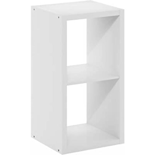Furinno Cubicle Open Back Decorative Cube Storage Organizer, 2, White