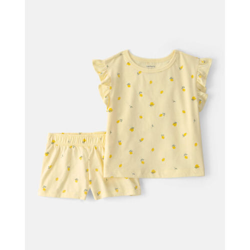 Toddler Girl 2-Piece Lemon Top & Short Set - Yellow | Carter's